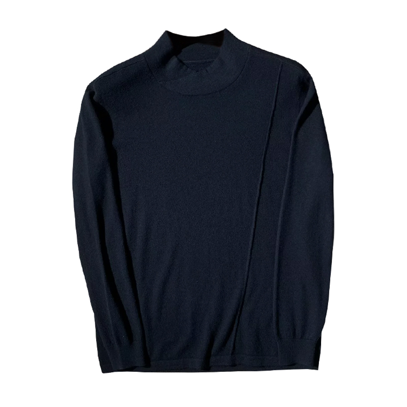 秋季新款保暖精纺羊毛设计师款男士针织衫毛衫中式复古套头打底衫