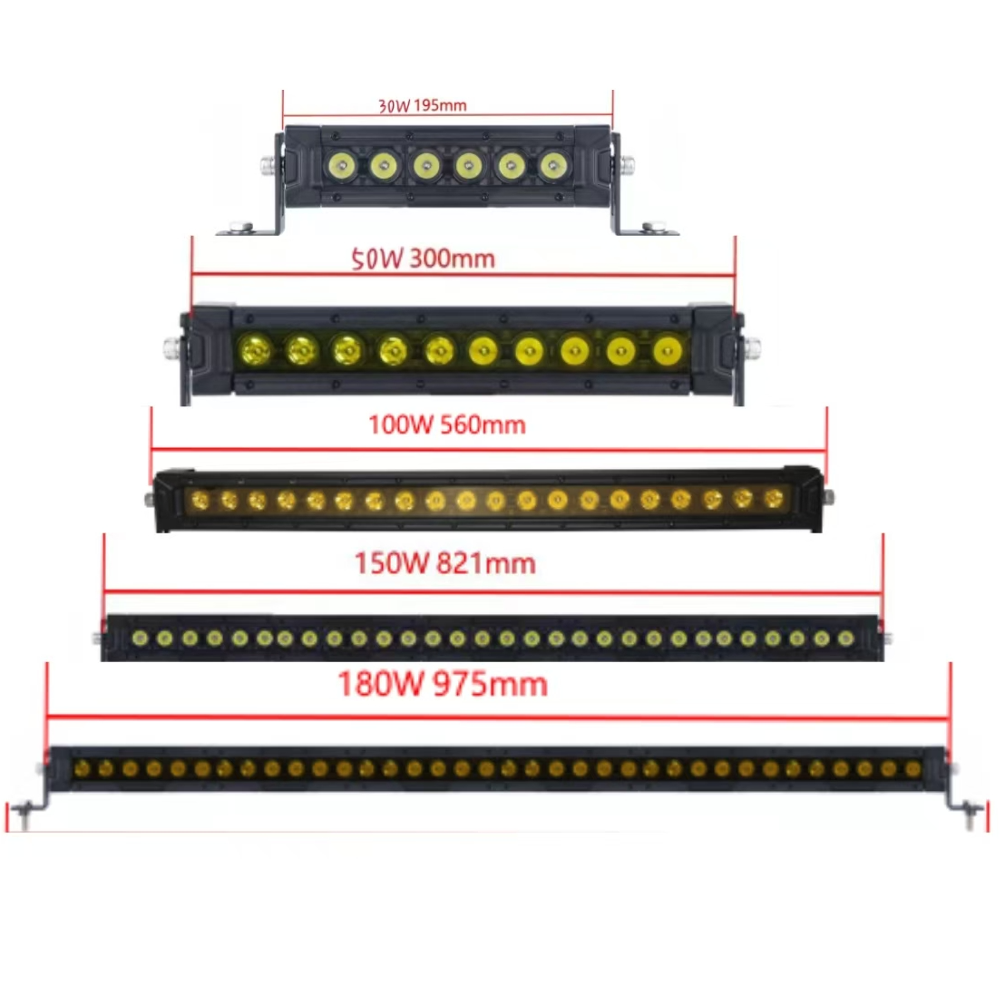 长条杠灯单排LED射灯高亮单白光单黄光外置中网射灯