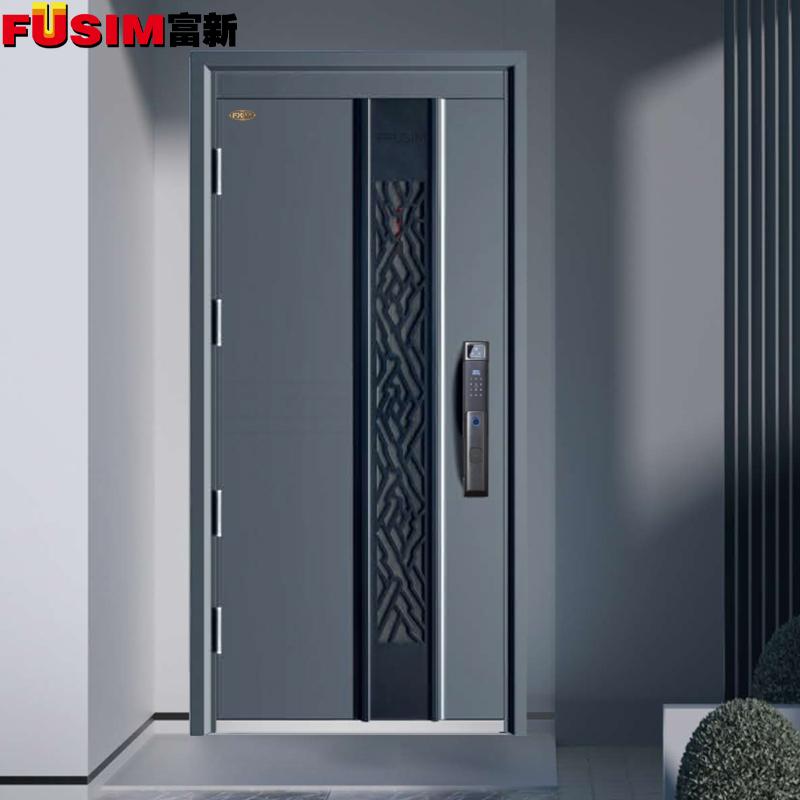 FUSIM/富新旺财甲级防盗门庭院安全门家用入户门指纹锁子母别墅门