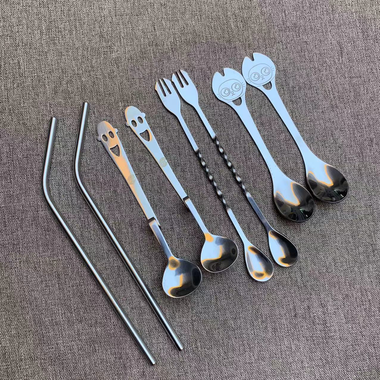 S128亗吸管勺子套装8支丨妮可kio 袜子厂家提供福利