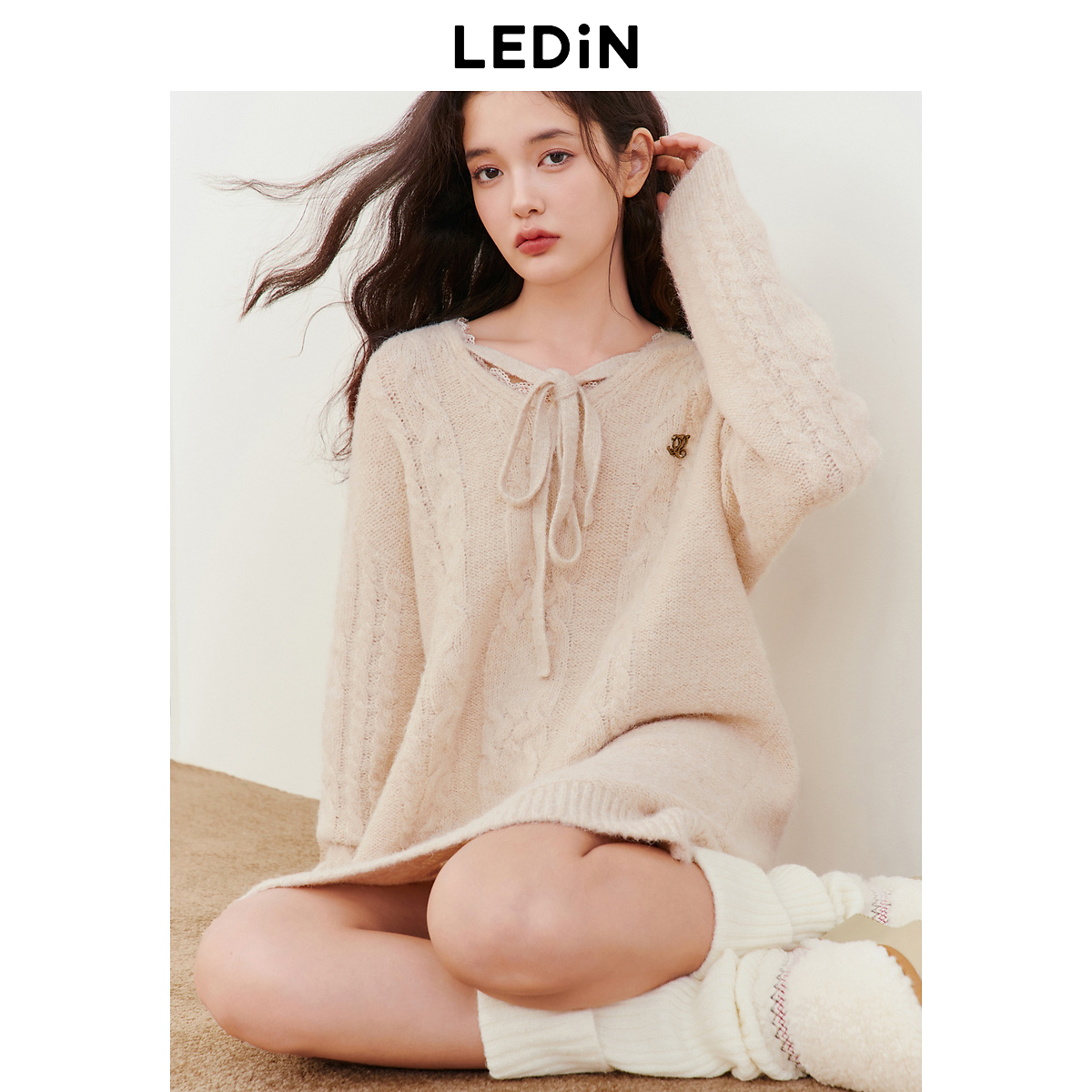 乐町慵懒宽松连衣裙1738