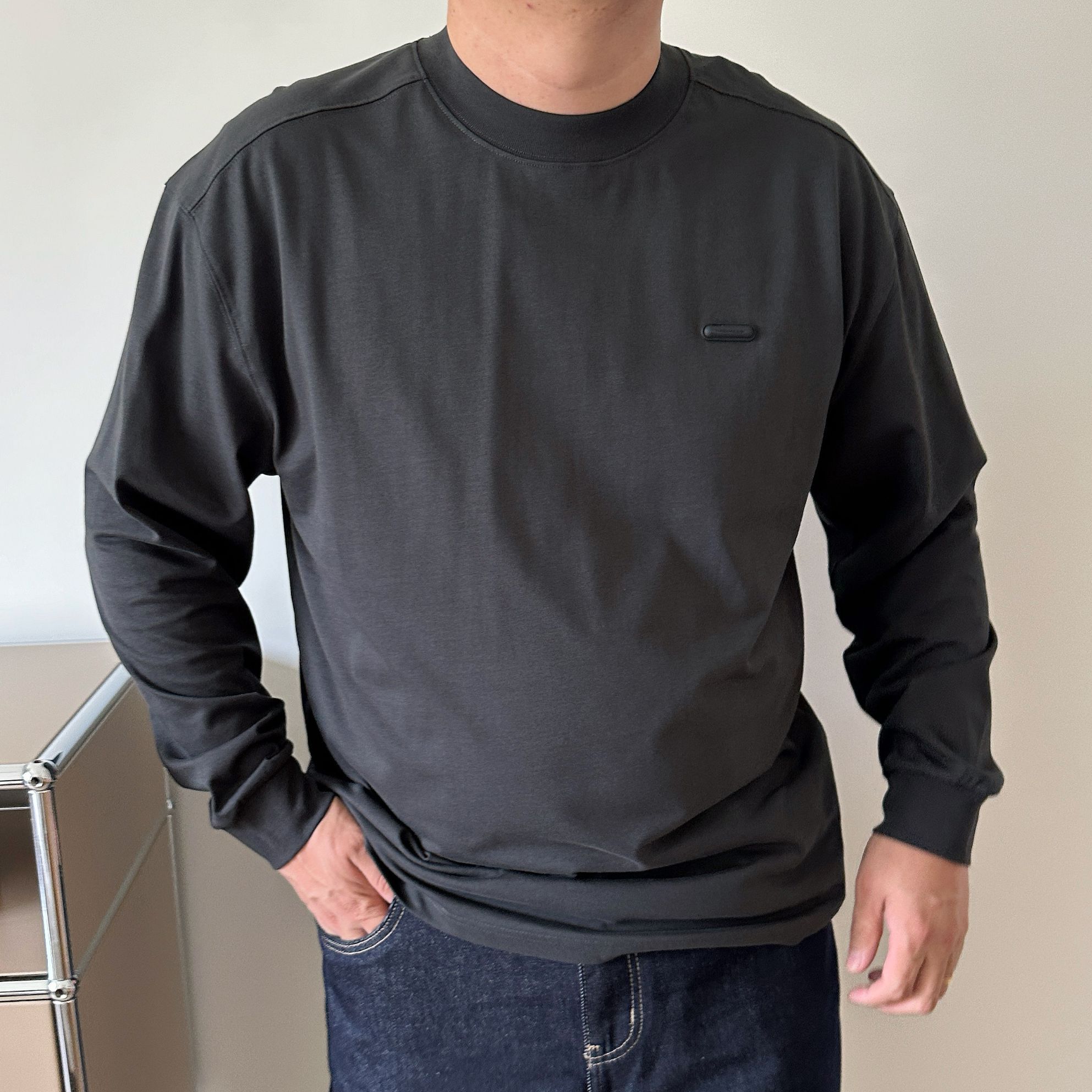 大依无忧大码男装秋新款廓版年青潮胖子加肥加大男款长袖T恤三色