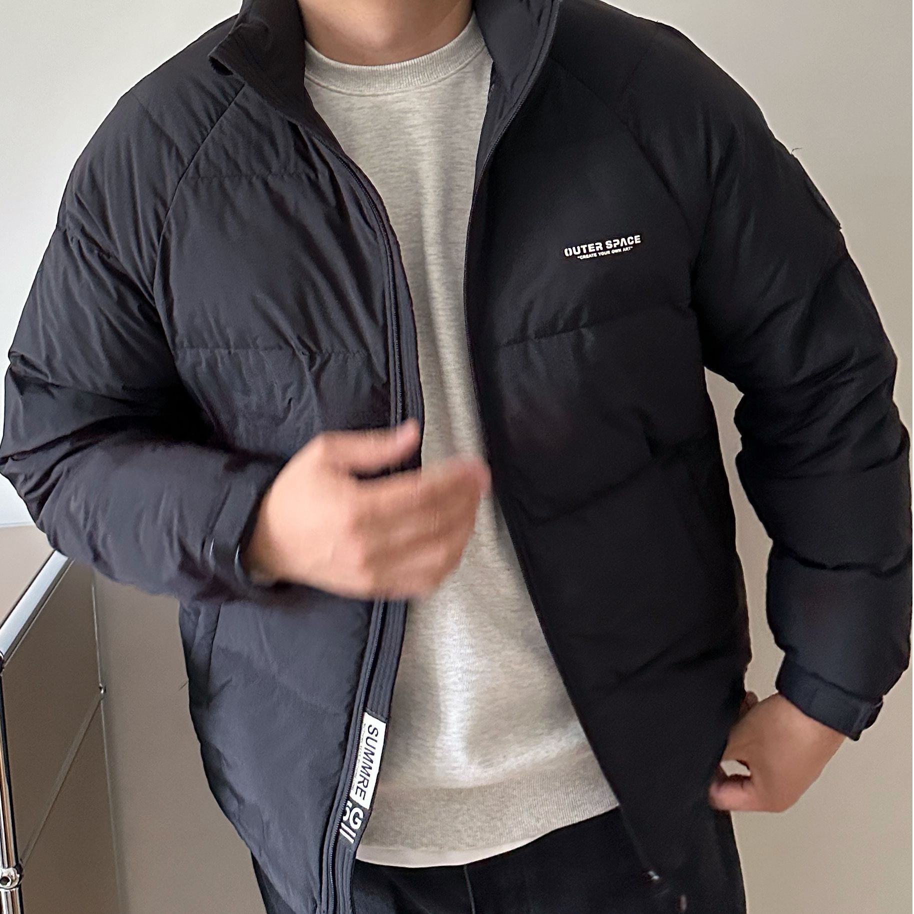 大依无忧大码男装冬季简约胖人加肥加大男士短款立领羽绒服外套