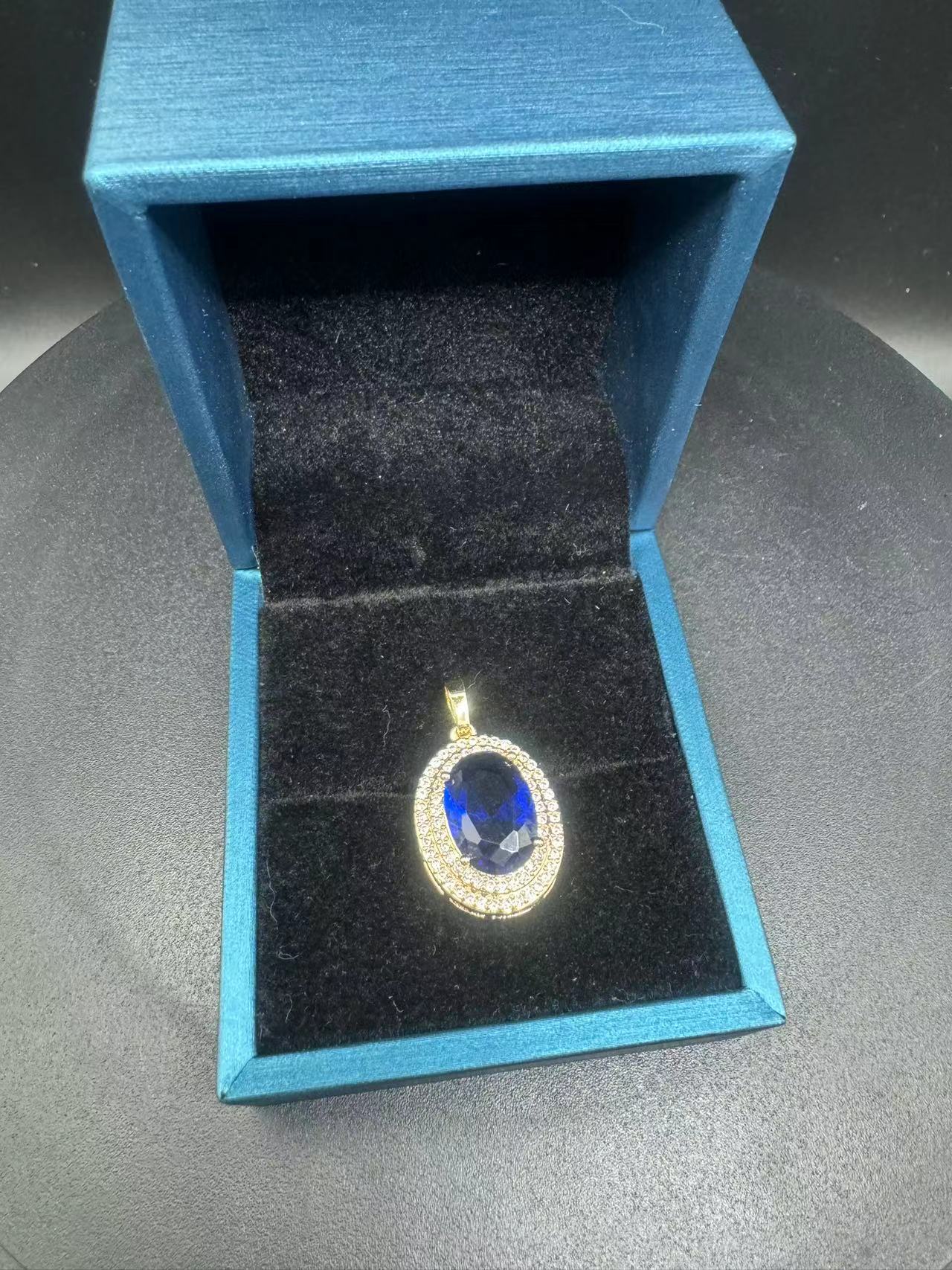 吊坠   A308时尚轻奢原创设计蓝镶嵌吊坠