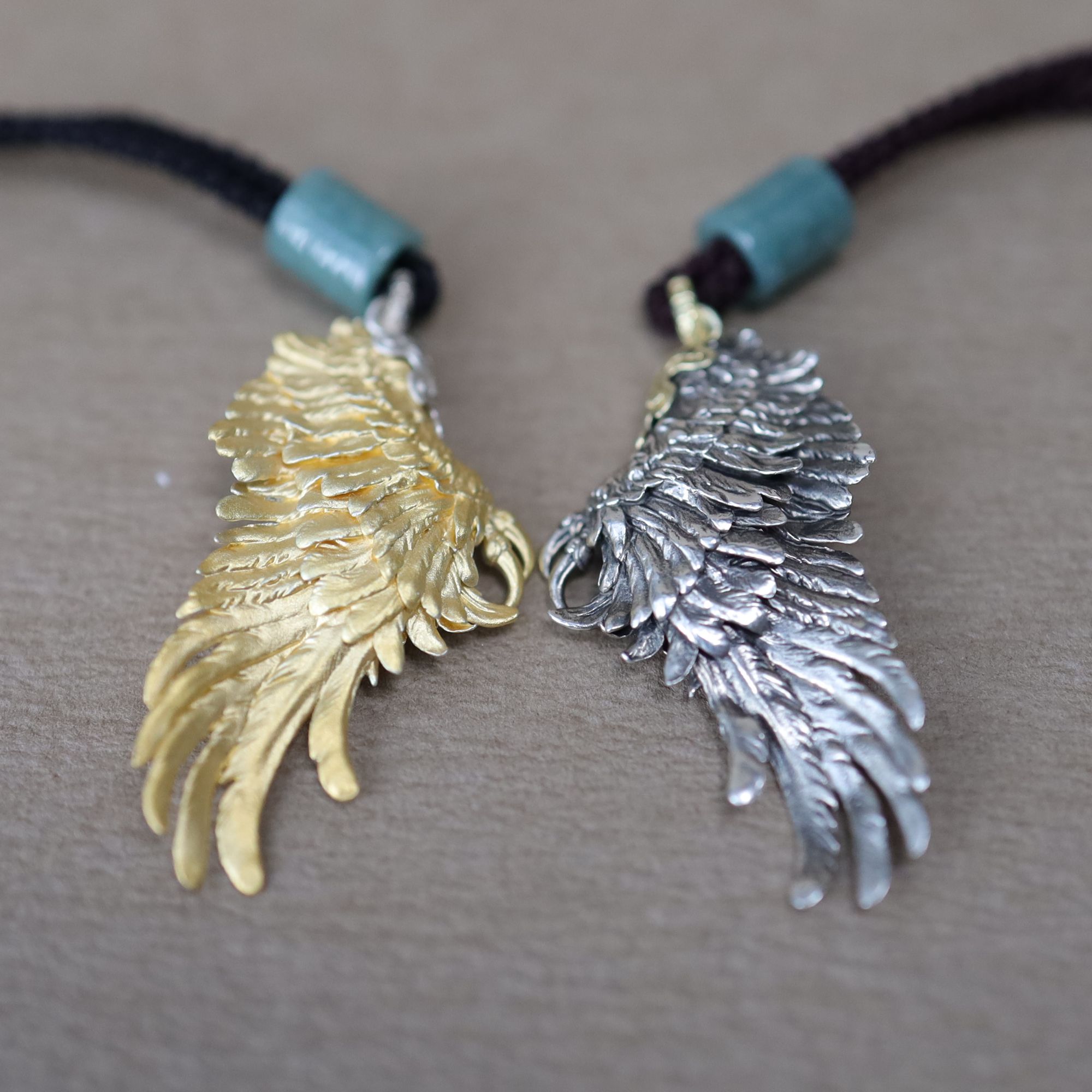 吊坠925银 【扶摇飞翅】天使翅膀国风纯手工吊坠白泽手作原创气质