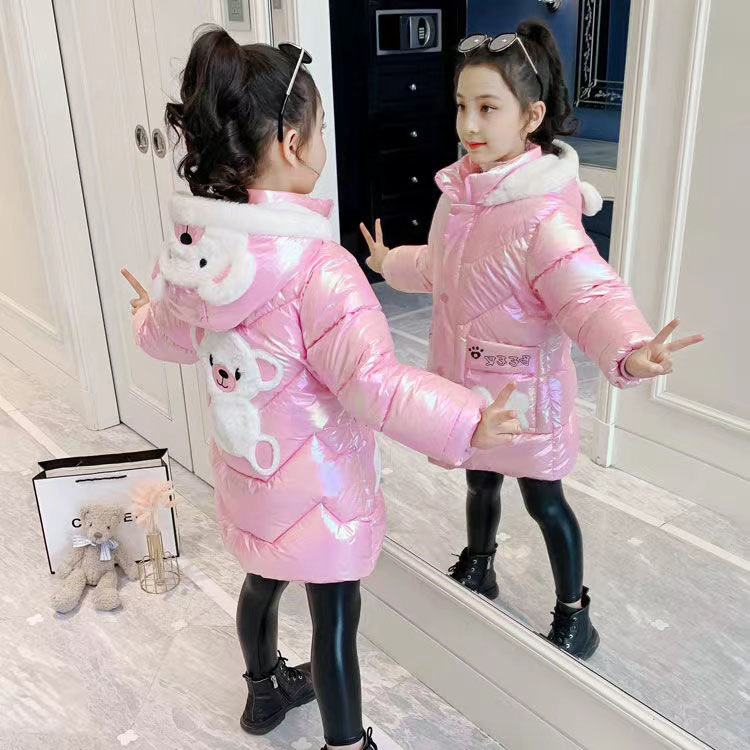 冬季女童棉袄小女孩卡通可爱加厚保暖棉衣女宝宝洋气中大童棉服潮
