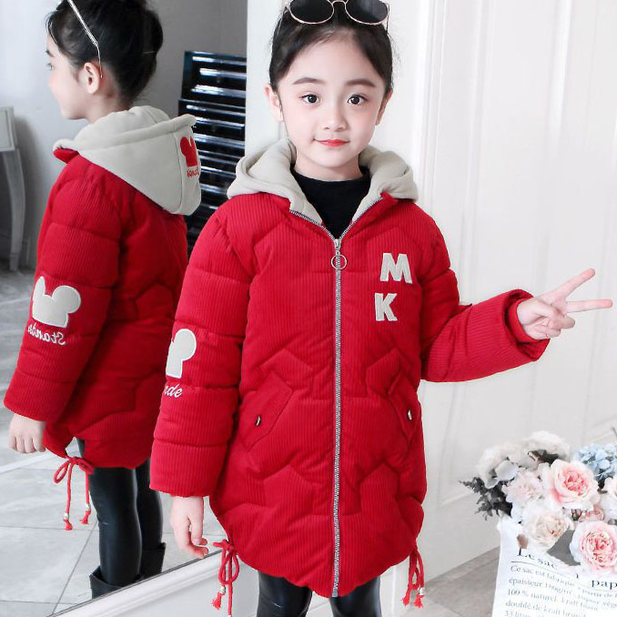 女童冬装棉衣外套2023新款洋气儿童加绒加厚棉服中大童中长款棉袄