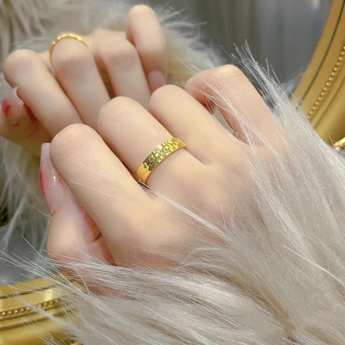 合金戒指 古法精工爆闪碎冰冰戒指指环