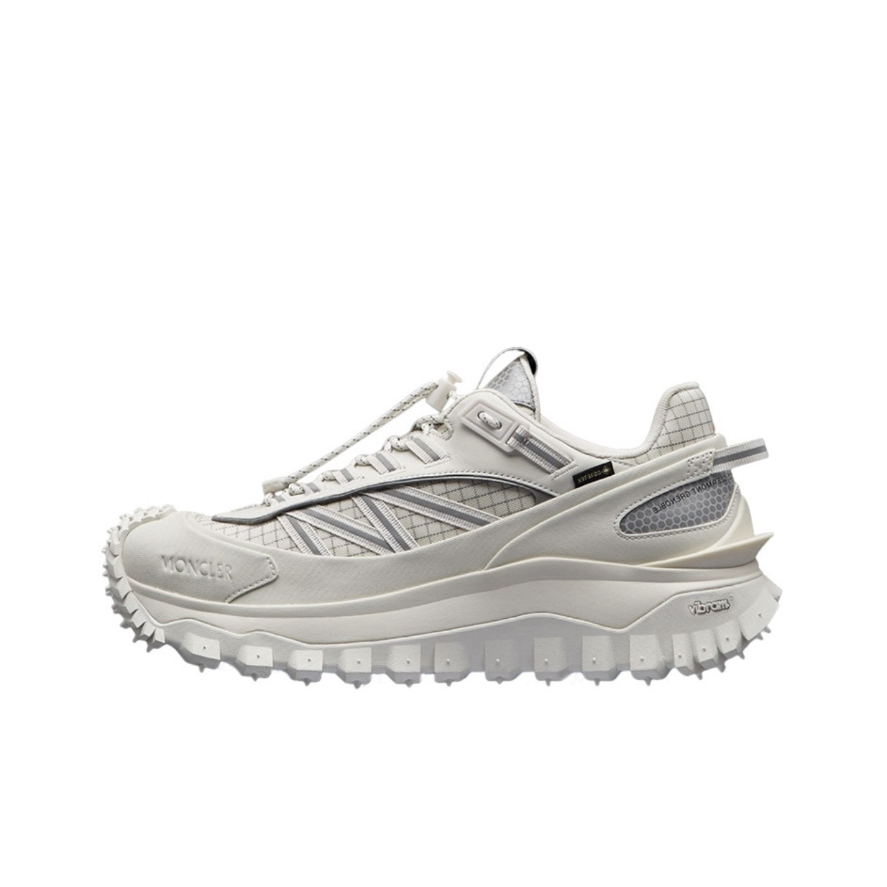 全新未使用 MONCLER 盟可睐蒙口 休闲时尚系带低帮运动鞋银白色