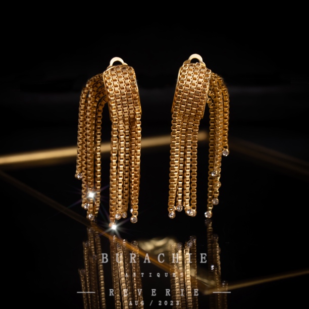 铜合金仿水晶耳饰 【8705】奢靡意大利手工Eisgen浪漫的流苏终于来