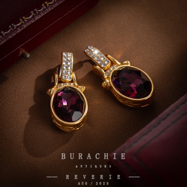 铜合金仿水晶耳饰 【3202】店主珍藏1950s 巴黎风格致敬香奶奶