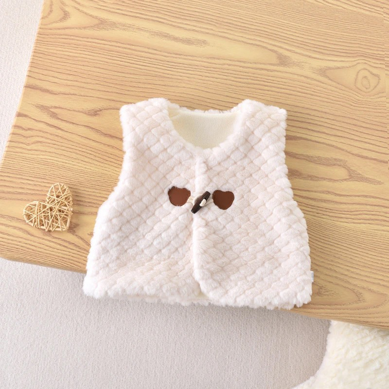 宝新生儿韩版毛毛马甲坎肩外穿加绒保暖婴童婴幼儿童