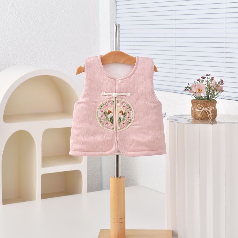 7铃兰花 婴儿马甲女宝宝夹棉小背心外穿可爱坎肩秋冬保暖护肚马夹