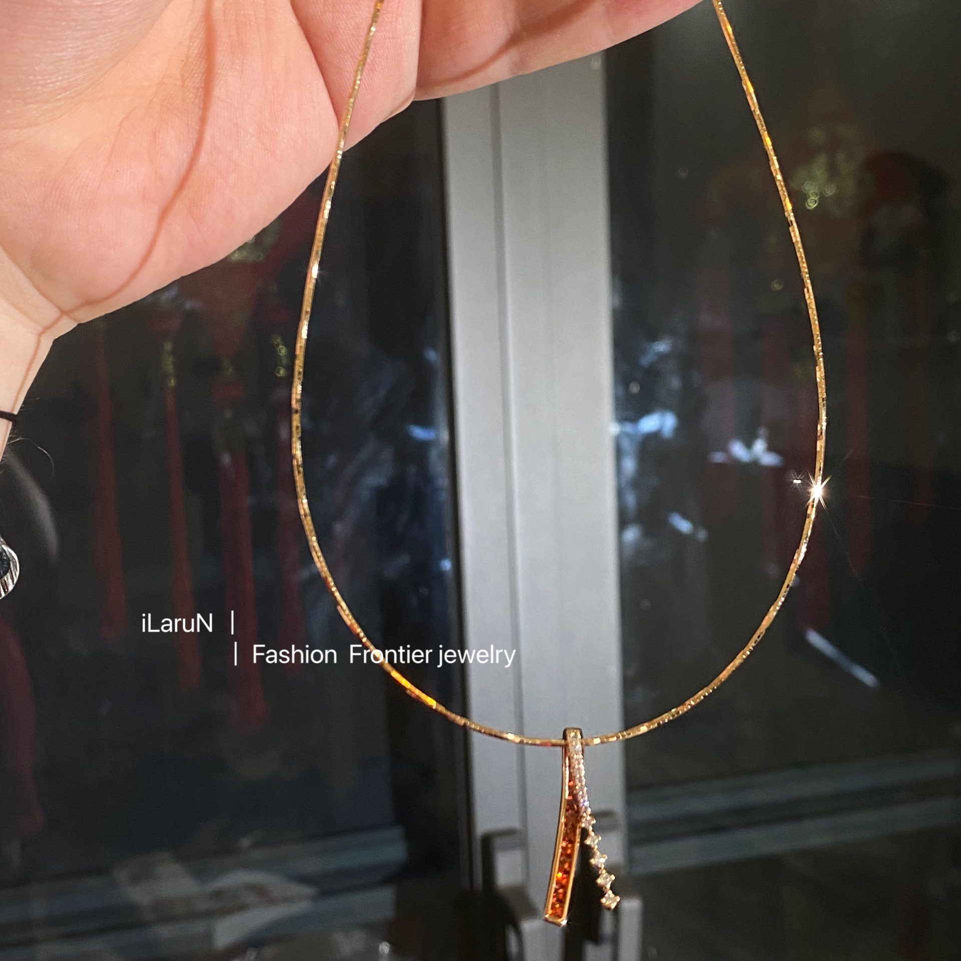 钛钢项链 iLaruN俄罗斯红金款项链复古时尚百搭