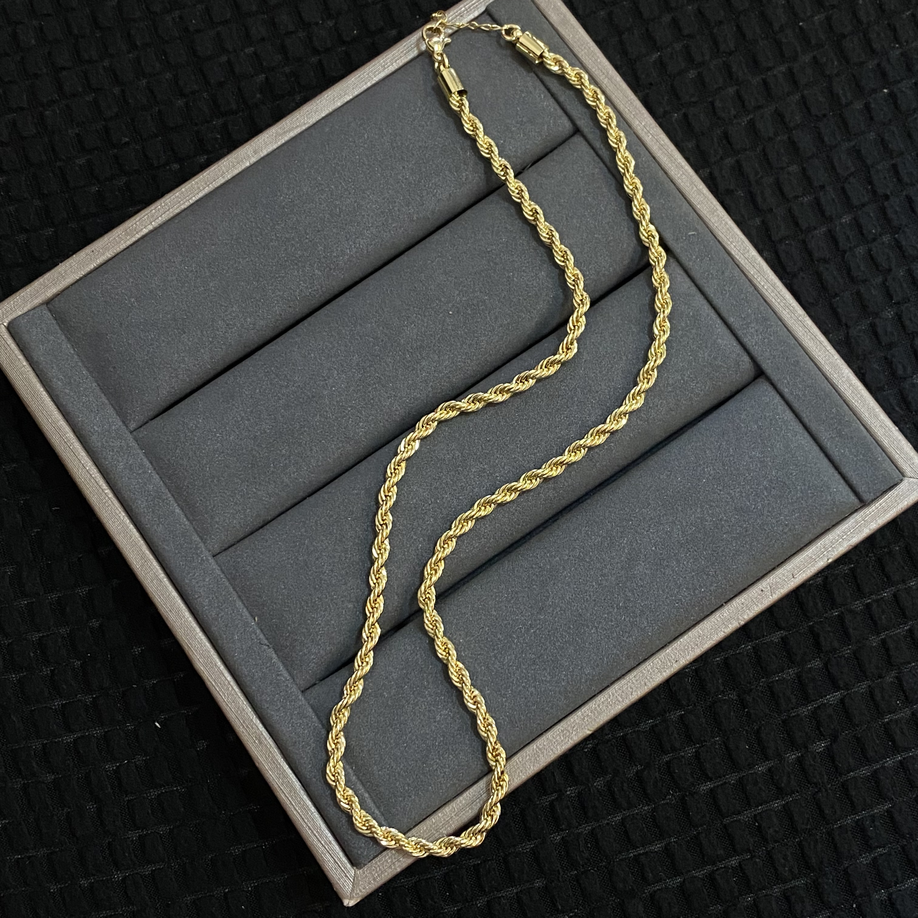 铜合金项链 iLaruN新款绿金色麻花链细