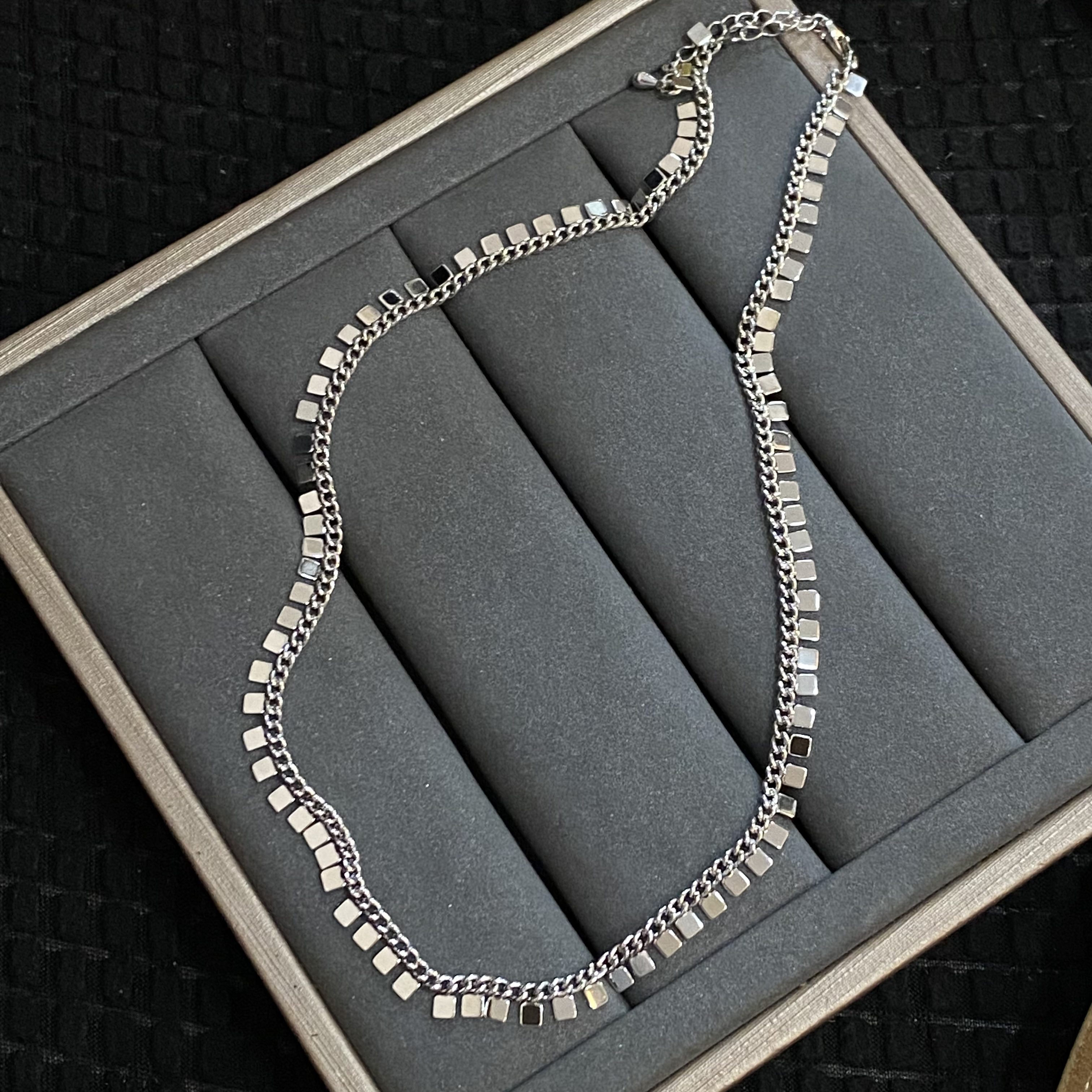 铜合金项链 iLaruN新款银色片片项链