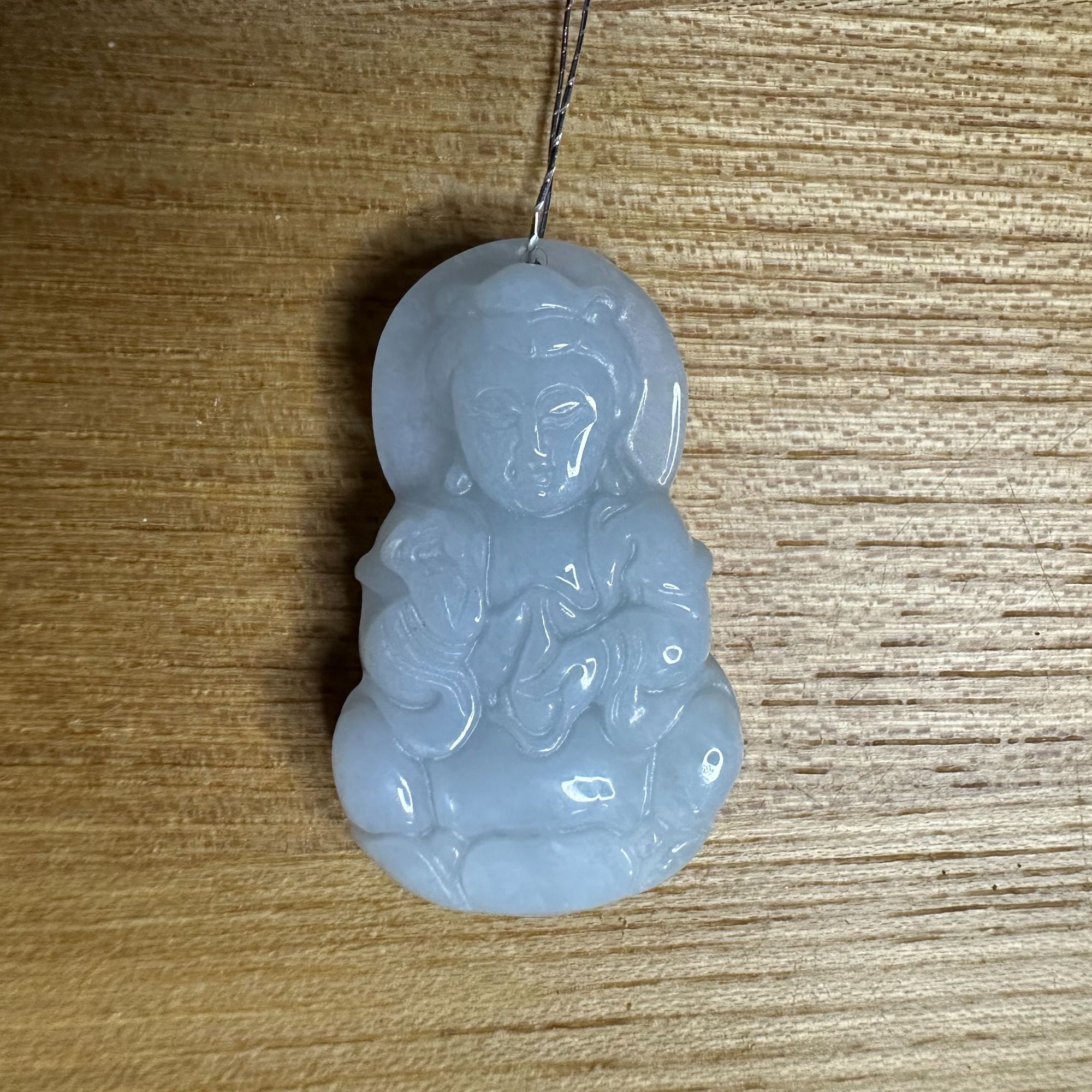 天然缅甸翡翠双面玉观音吊坠