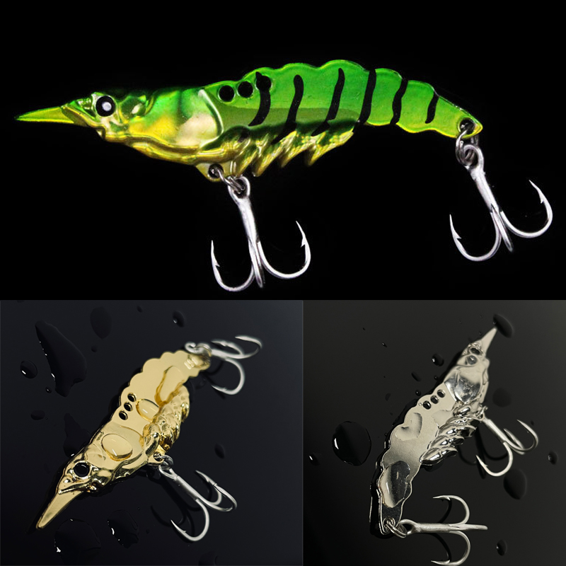 FKC青虾VIB锌合金金属路亚饵淡水仿真小虾彩色河虾钓翘嘴鳜鱼假饵