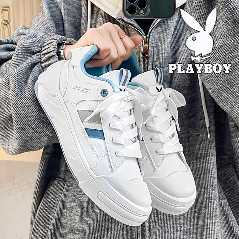 PLAYBOY鞋子男鞋春季青少年学生小白鞋潮流百搭设计感潮鞋ins板鞋