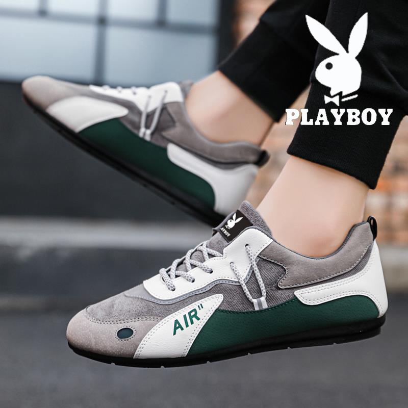 PLAYBOY男鞋冬季2023新款ins潮鞋子男款休闲百搭皮鞋运动跑步板鞋
