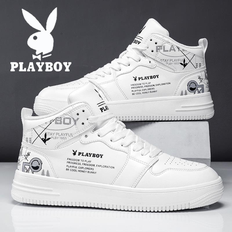 PLAYBOY高帮鞋男款2023新款冬季男鞋潮流百搭休闲舒适少年ins板鞋