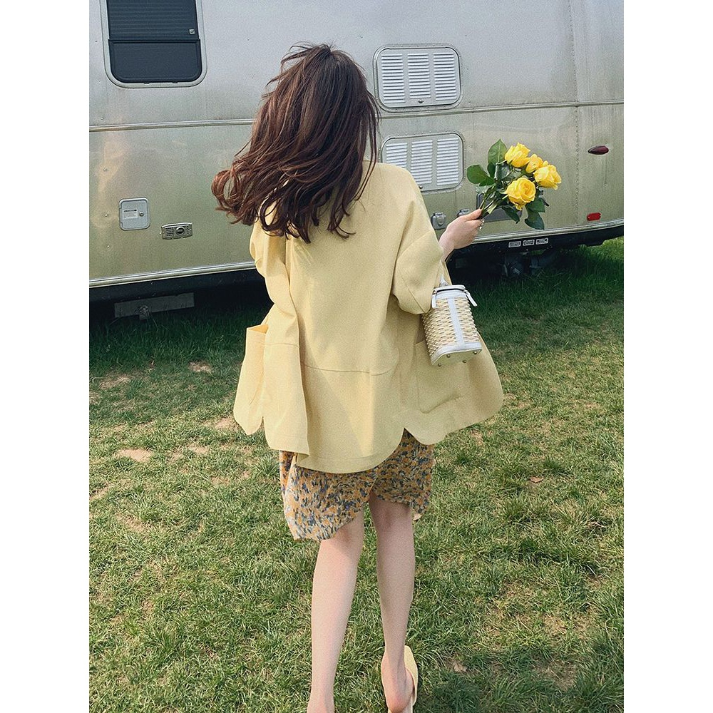 薄款西装外套女夏季新款小个子宽松休闲雪纺小西服服上衣