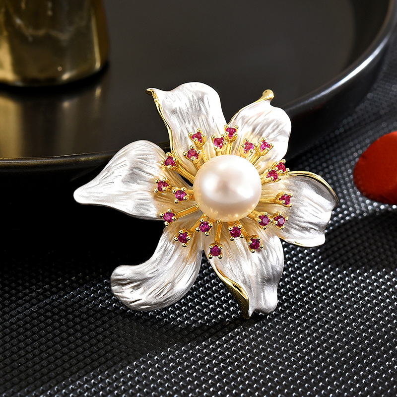 【米拉推荐】ML01169-韩版时尚甜美花朵领针