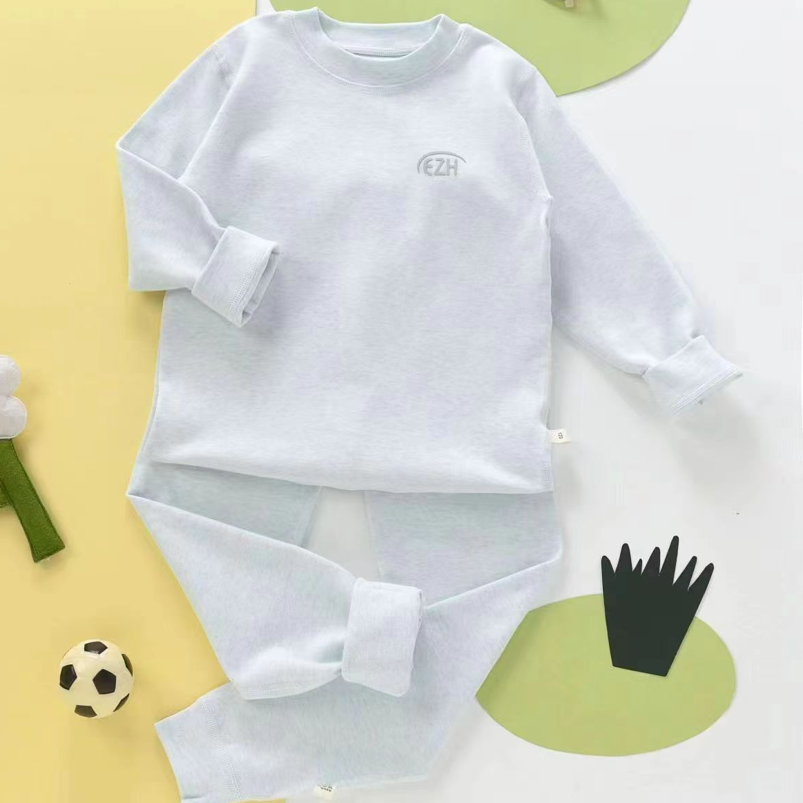 2024秋冬精梳舒绒彩棉秋衣秋裤圆领套装