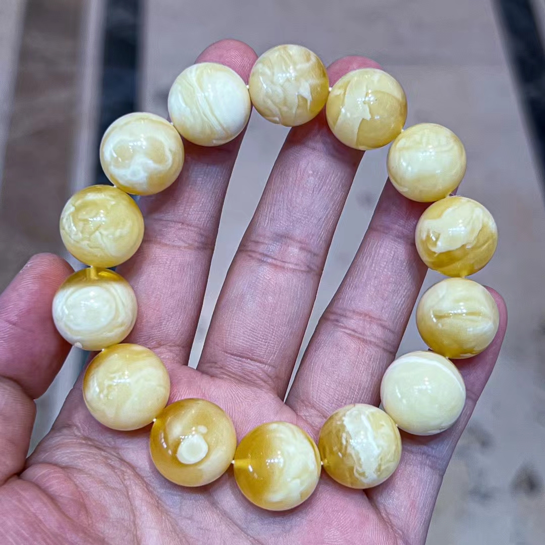 15➕俄料金白手串,颗颗精品,花纹漂亮,福利特惠,看好秒29.3g