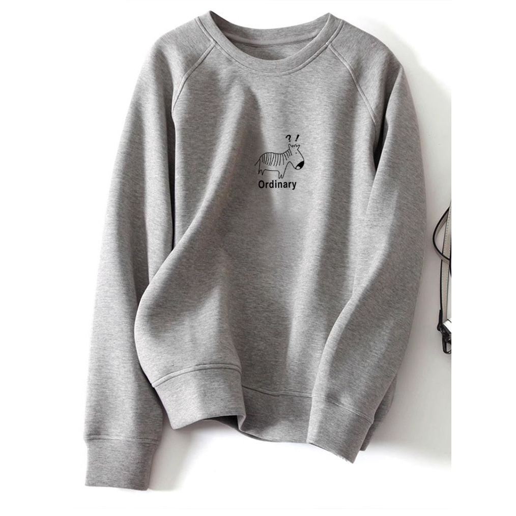 灰色加绒卫衣女时尚印花秋冬2023年新款潮牌ins外套个性休闲上衣