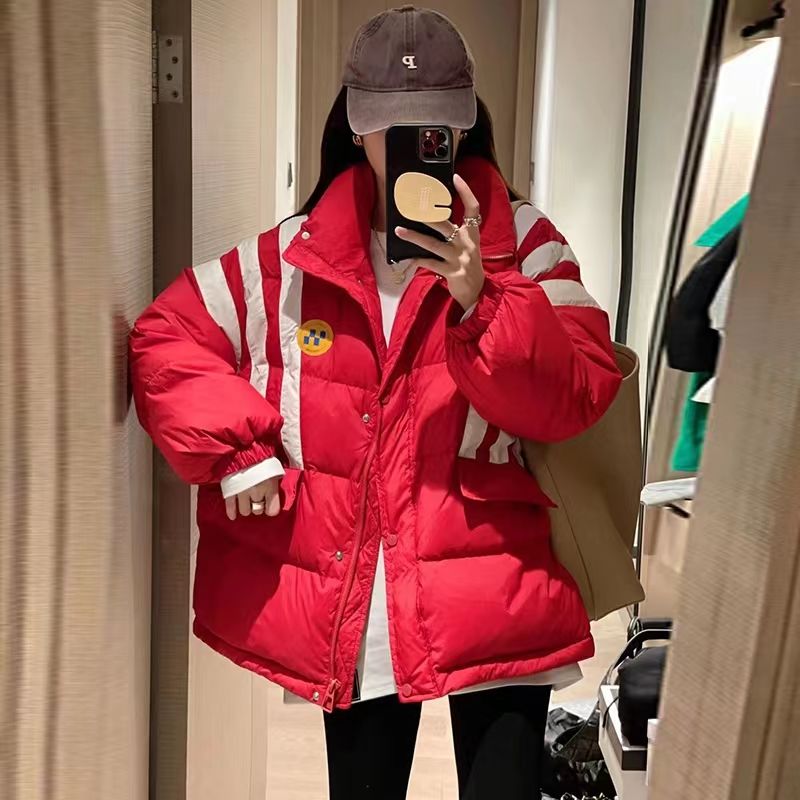 欧货羽绒服女2023冬新款今年爆款羽绒服冬款学院风情侣冬季情侣装