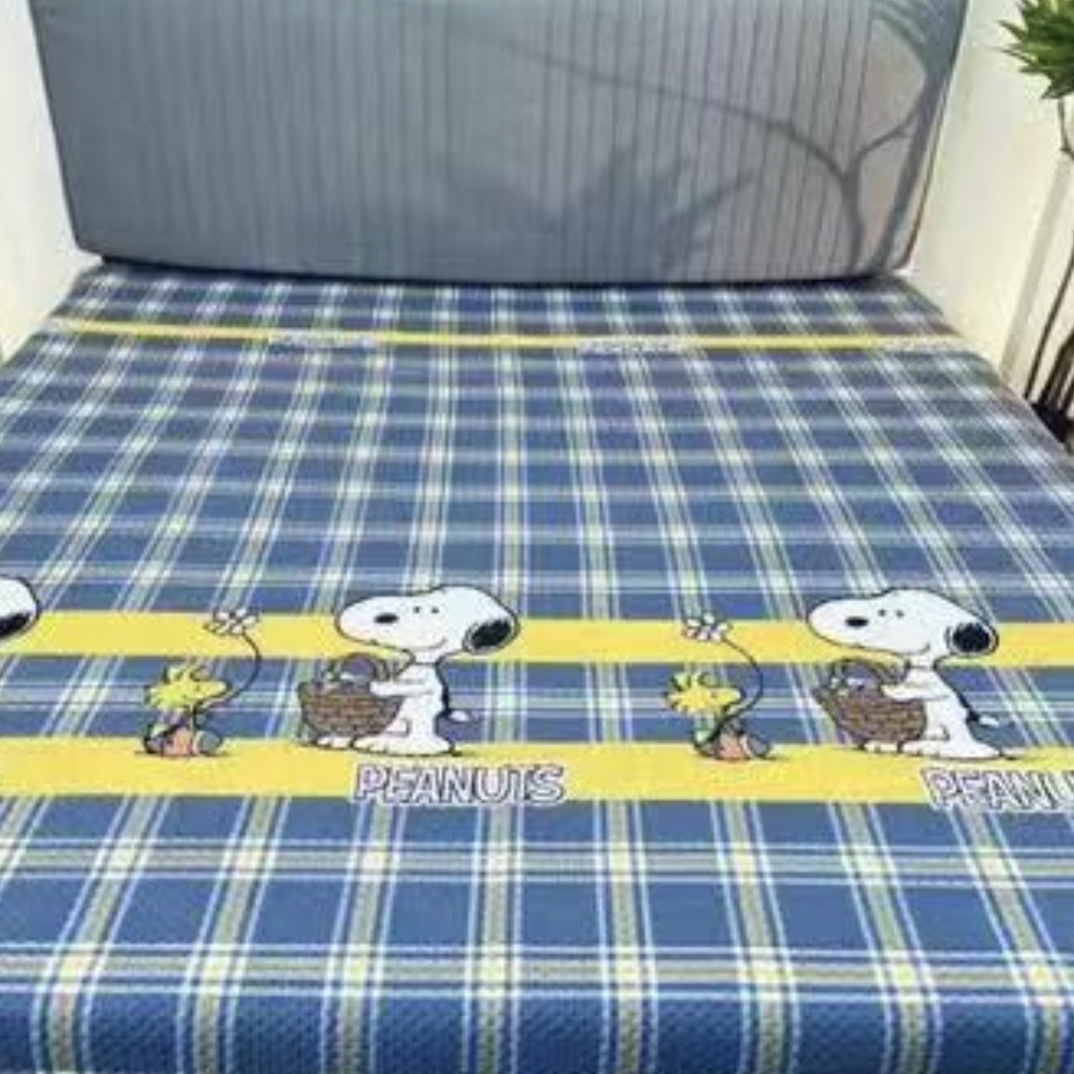 小狗盖毯雪花棉床盖双面