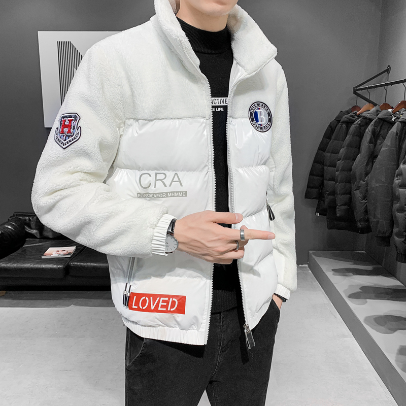 培蒙冬季男士羽绒外套时尚潮流百搭青年帅气保暖立领上衣拼接韩版