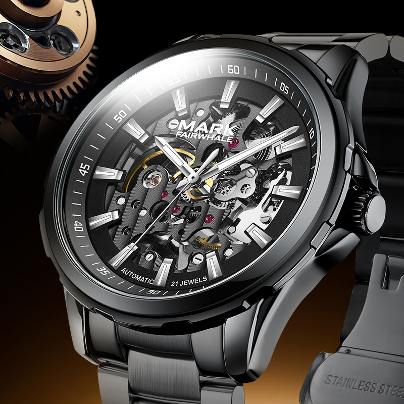 马克华菲手表男款经典全自动镂空机械表时尚潮流男表6950多功能