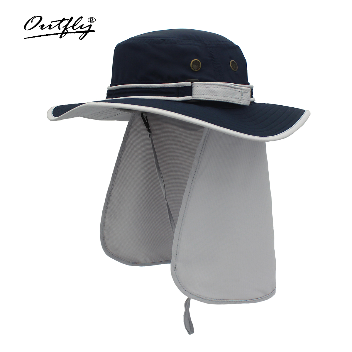 可收纳披肩防晒钓鱼帽