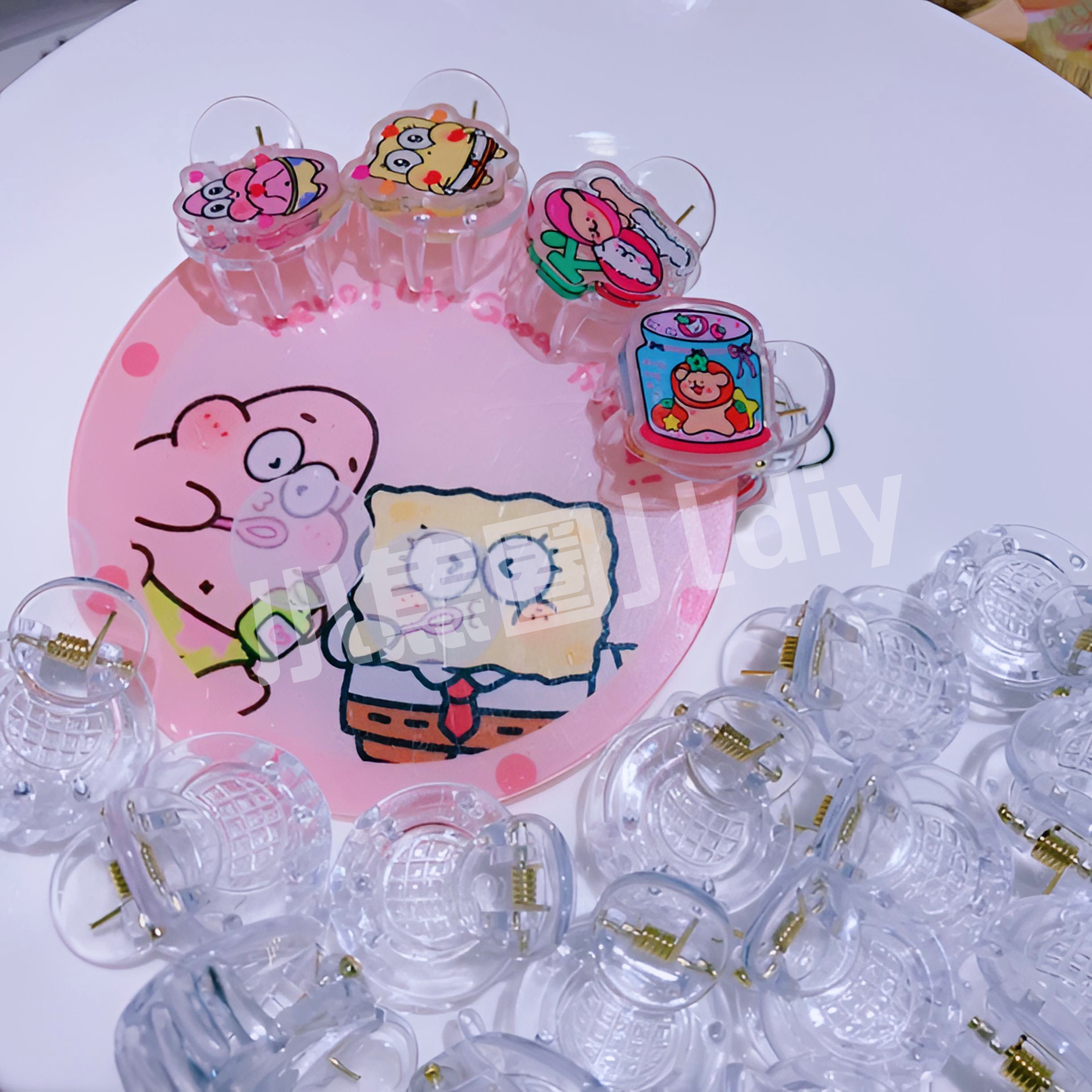 DIY手工配件pp夹磁铁别针钥匙扣珠链挂钩