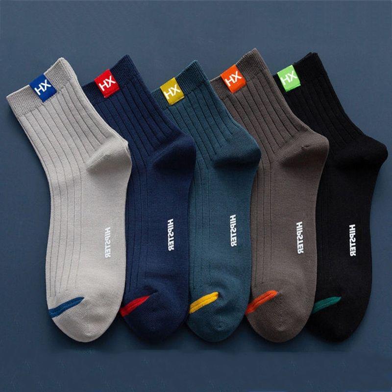 诸暨袜运动袜子男款抗菌防臭吸汗透气运动中筒袜休闲潮流百搭商务