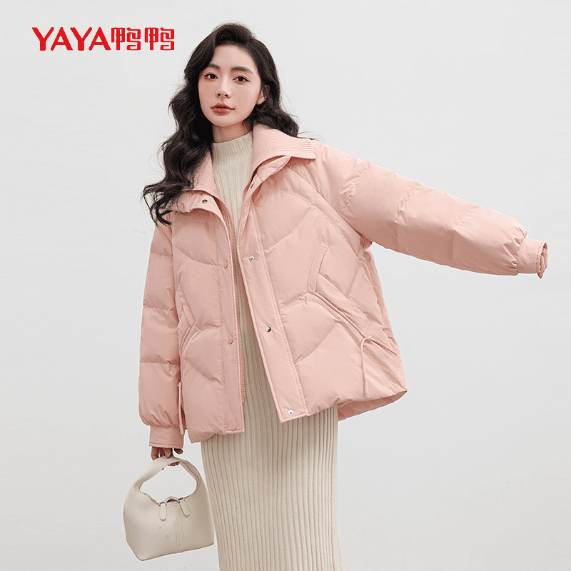 YAYA/鸭鸭韩版气质羽绒服短款休闲时尚防风保暖外套YE3B605503J