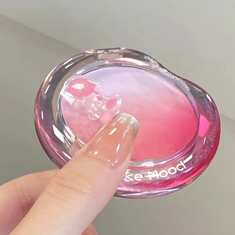 春日白桃气泡渐变腮红盘膨胀色学生便携持久防水哑光腮蓝腮紫显白