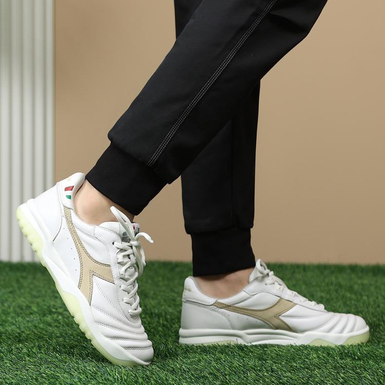 迪亚多纳经典运动鞋牛筋底防滑耐磨牛皮透气休闲情侣鞋男士四季