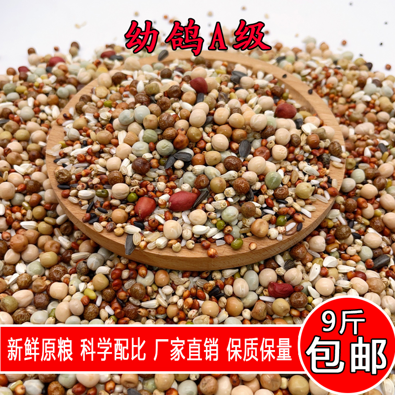 金冠精品无玉米幼鸽A级9斤小包装饲料鸽粮鸟粮鸽子食种鸽信鸽粮