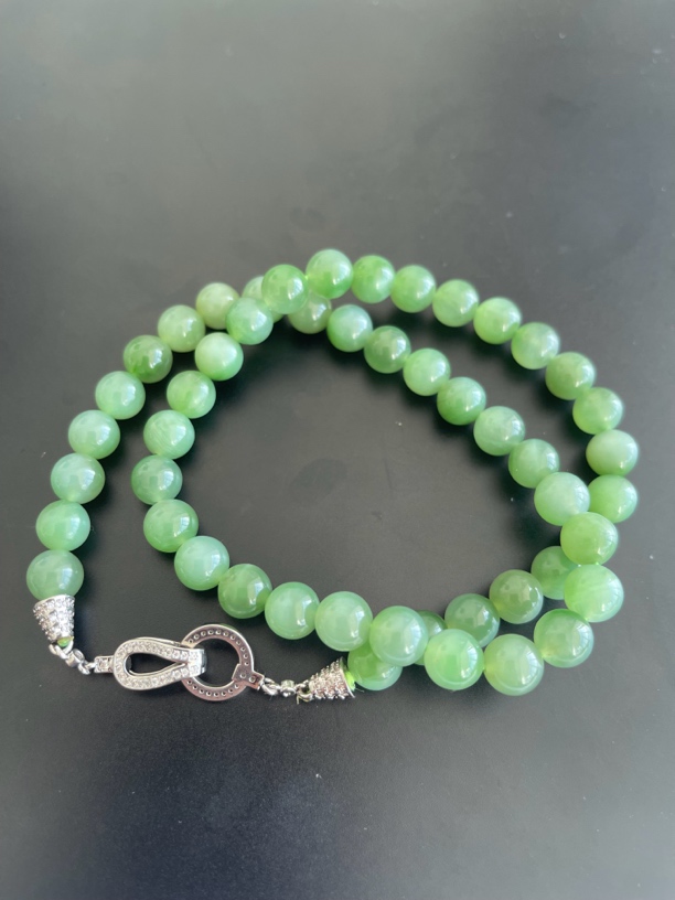 天然和田碧玉项链8mm