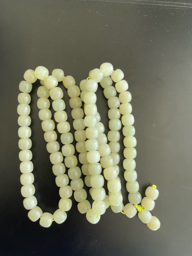 天然和田玉108颗佛珠链10mm