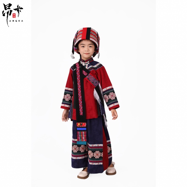 昂卡赛诺民族风彝族儿童女款套装
