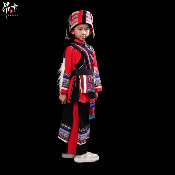 昂卡赛诺民族风彝族儿童女款套装