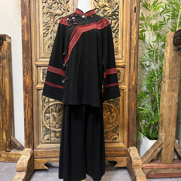 昂卡赛诺民族风彝族男士套装整套衣服裤子