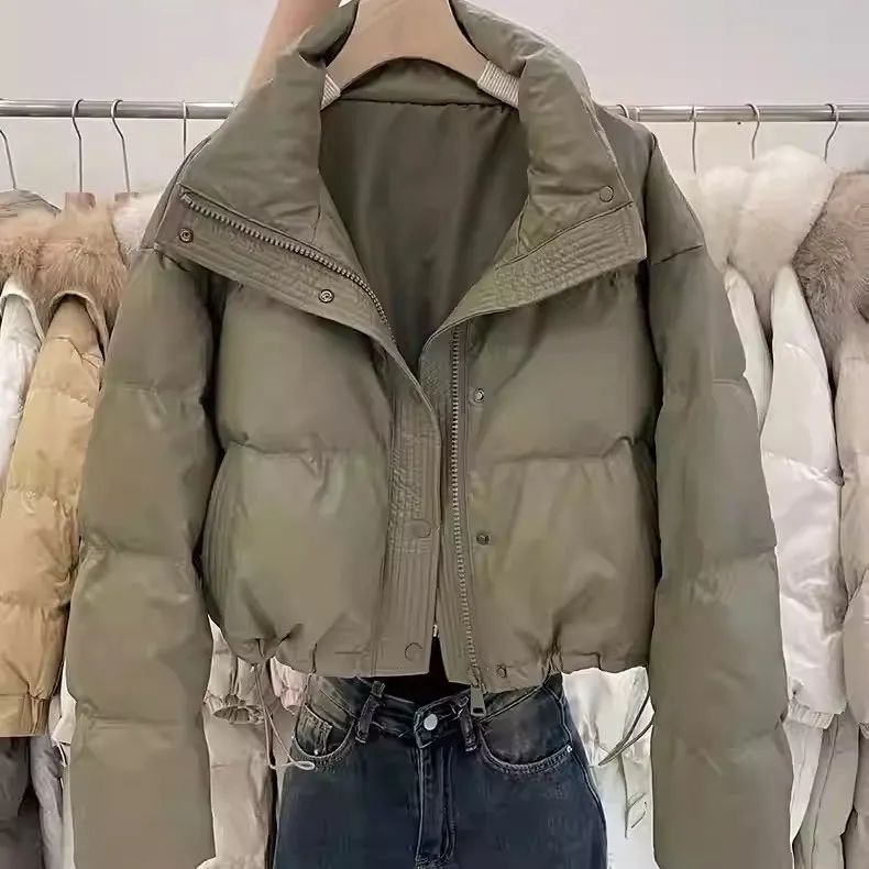 清廷心2023新款羽绒服女短款立领加厚小个子时尚面包服秋冬装外套
