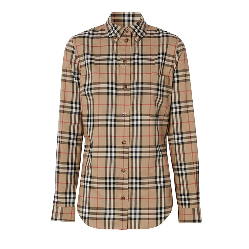 BURBERRY/博柏利巴宝莉春夏女士经典格纹ol长袖纯棉衬衣8022284