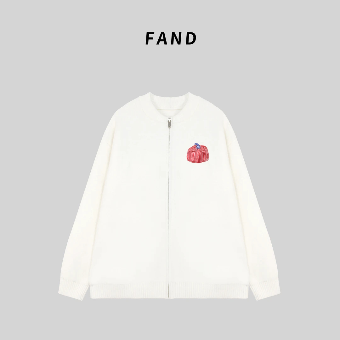 FAND妍妍【Lujia】女新气质高级秋冬时尚厚款棒球领开衫外套毛衣女