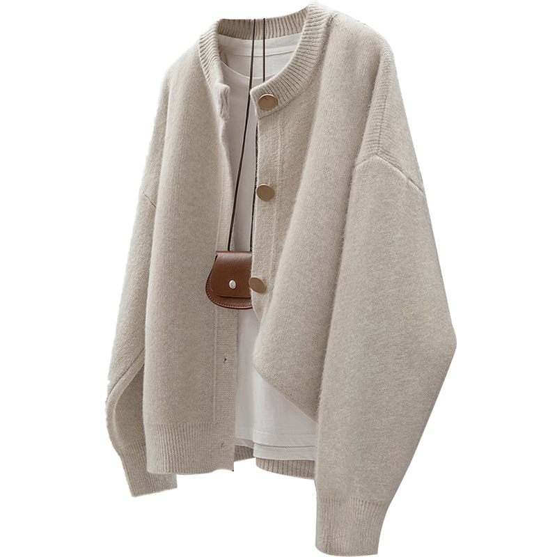 【流光风】丝柏舍2025秋季新款女装开衫宽松单排扣针织衫S43X3002Z